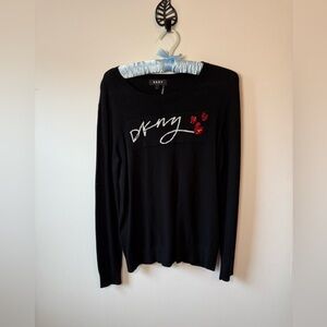 DKNY‎ black sweaters with hearts
